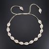 Collana Girocollo Trendy Fatta a Mano con Conchiglie per Donna - Catena Clavicolare Intrecciata Regolabile con Ciondolo
