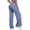 Pantaloni da Yoga a Gamba Larga Snellenti in Nylon Taglie Forti con Vita Incrociata e Sollevamento Glutei