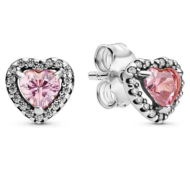 925 Silver Pink Bow Jewelry Set Ring Earrings Bracelet Necklace for Women Birthday Gift