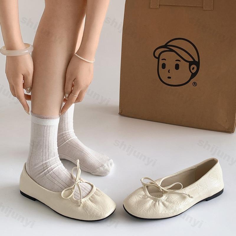 Fashion Eleagnt Ballet Style Square Head Shallow Mouth Flat Single Shoes for Women's Summer 2025 New Comfortable Slip on Mary Jane Shoes