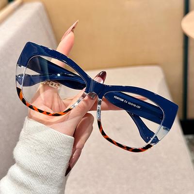 Retro Transparente Damenbrille Blaulichtfilter Polygonale Brille Herren Brille Brillengestell Cat-Eye Computerbrille