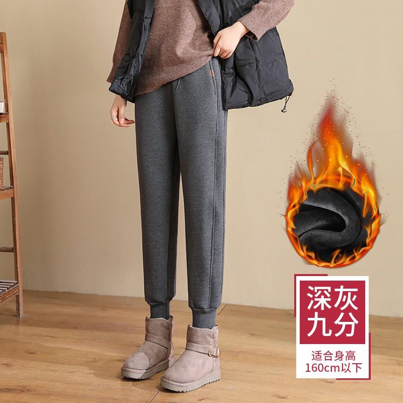 Große Größen Damen Dicke Fleecegefütterte Jogginghose Hoher Bund Warme Winter Freizeithose