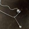Silver color Sparkling Clavicle Chain Ball Choker Necklace For Women Rond Tassel Fine Jewelry Wedding Party Birthday Gift