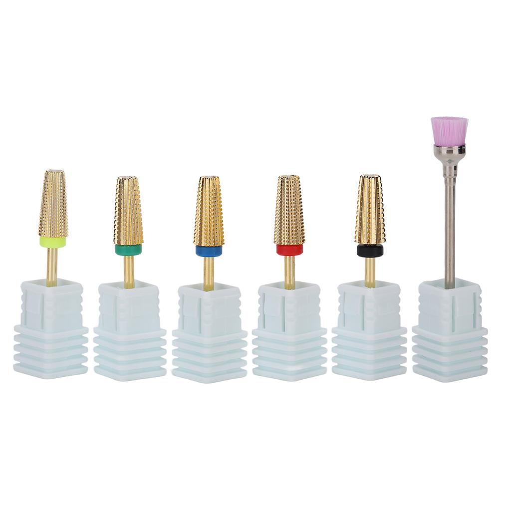Multifunctional Nail Drill Bits Tungsten Steel 5 In 1 Nail Polishing Grinding Head Manicure