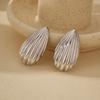 18K Gold Plated Geometric-shaped Stud Earrings Women Sterling Post Vintage Minimalist Fashion Jewelry