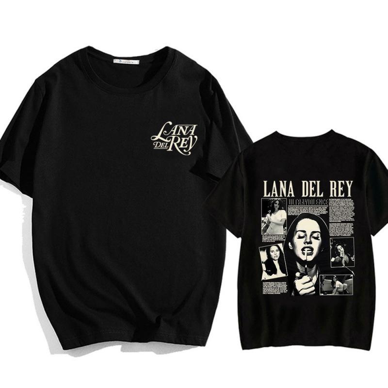 Lana Del Rey Printed Short Sleeve Unisex Cotton T-Shirt - Soft, Loose, Casual, Round Neck for Spring/Summer.