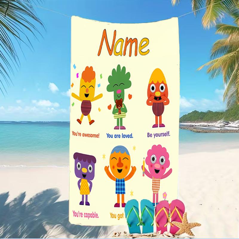 Customizable Personalized Beach Towels Super Simple Songs Themed designs.Suitable for the Beach, Yoga, Sports;ideal As Beach Accessories