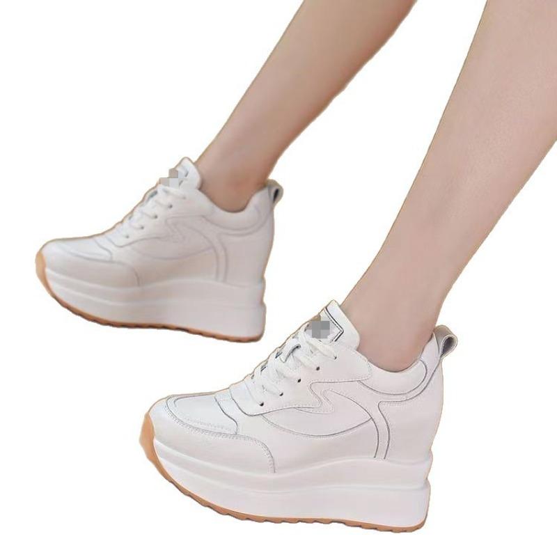 Kleine weiße Schuhe Damen cm dicke Sohlen erhöhen die Höhe Herbst neue Mode Muffin kleine Leute sind keine müden Füße einzelne Schuhe