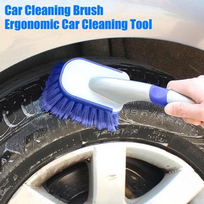 Car Cleaning Brush Soft Bristles Wheel Brush Ergonomic Car Detailing Brush Non-Scratch Tire Rim Cleaning Tool for Wheels Tires Car Seams