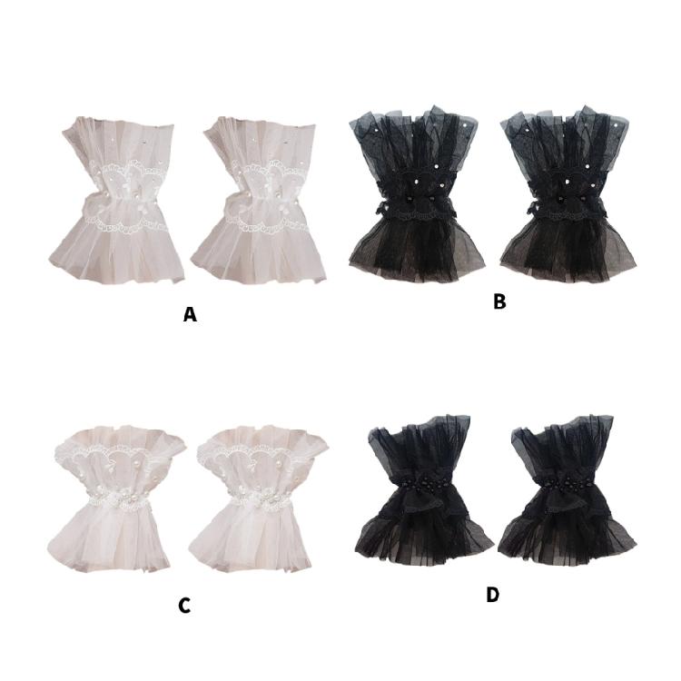 Wrist Pleated Organ Oversleeve Tulle Fingerless Lace Sleeve Emptiness Fakes Cuffs Clothing Accessories