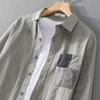 Camicia da Uomo a Maniche Lunghe Casual Larga Primavera e Autunno Giacca Camicia alla Moda Versatile Top da Lavoro Giapponesi