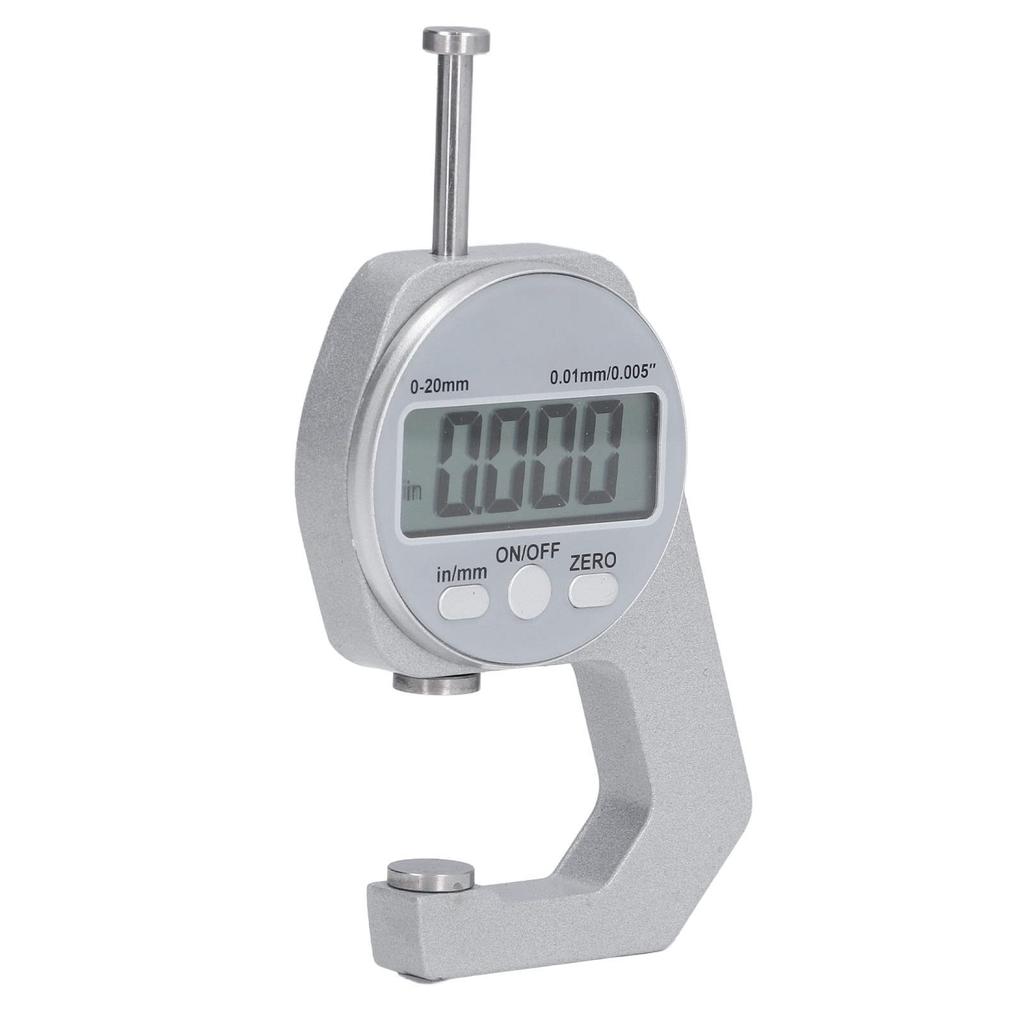 Elektronisk mikromätare, Mikrometer, 0-20 mm, Digital tjockleksmätare, Aluminiumtjockleksmätare, LCD-display