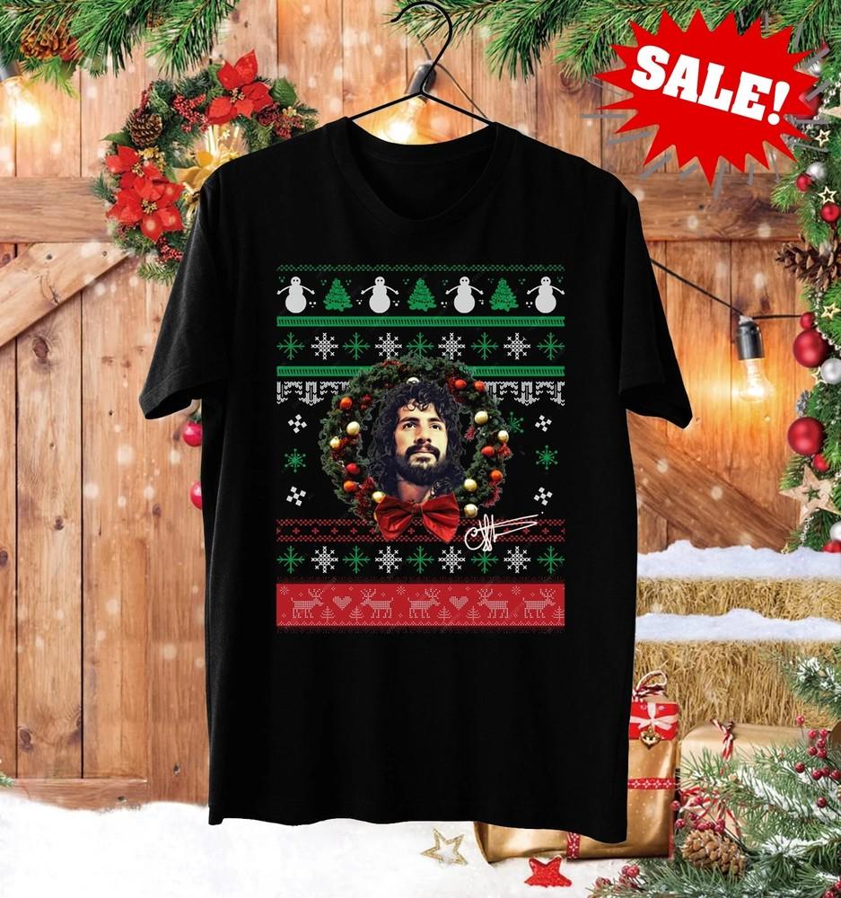 Cat Stevens Ugly Christmas Signature Shirt Classic Black Unisex S-5XL TA939 Unisex T-Shirt L