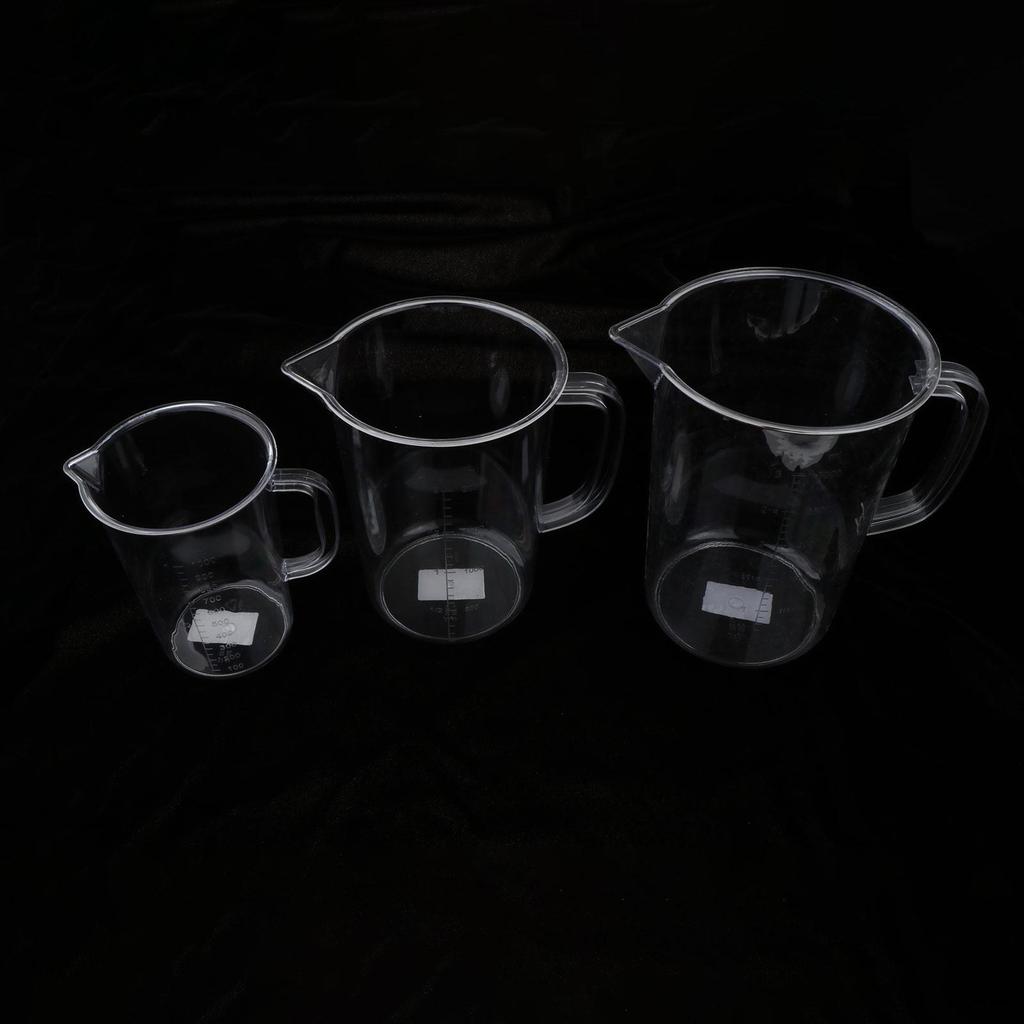 Clear Measuring Cup Set with Spout and Handle for Kitchen Use