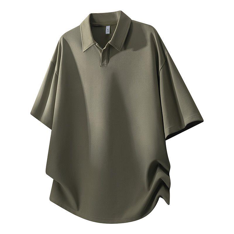 

Мужская летняя легкая повседневная рубашка с лацканами и коротким рукавом 3XL