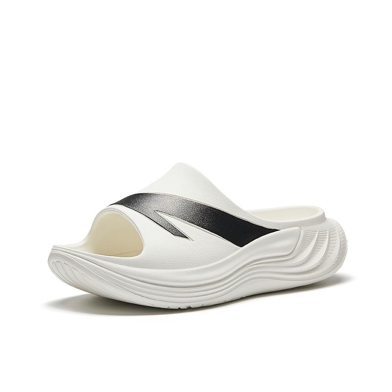 Anta Classic Trendy Basic Casual Versatile Soft Sole Comfortable Beach Non-Slip Slide Sandals Men Footwear White Black 112538528R-1