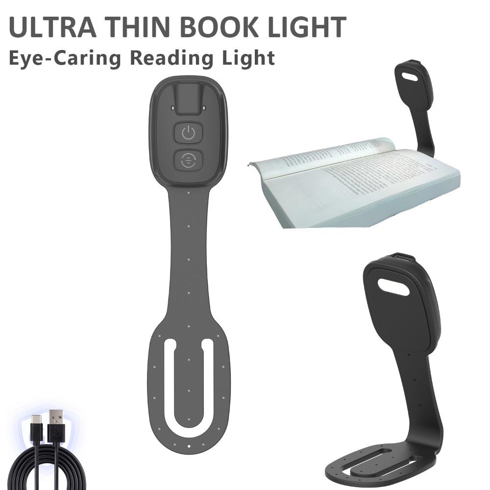 

New 2-in-1 Clip-On Book Light Rechargeable with Dimmable Brightness Mini Book Light Eye-Caring Ultra-thin Bookmark Lamp Home чорний