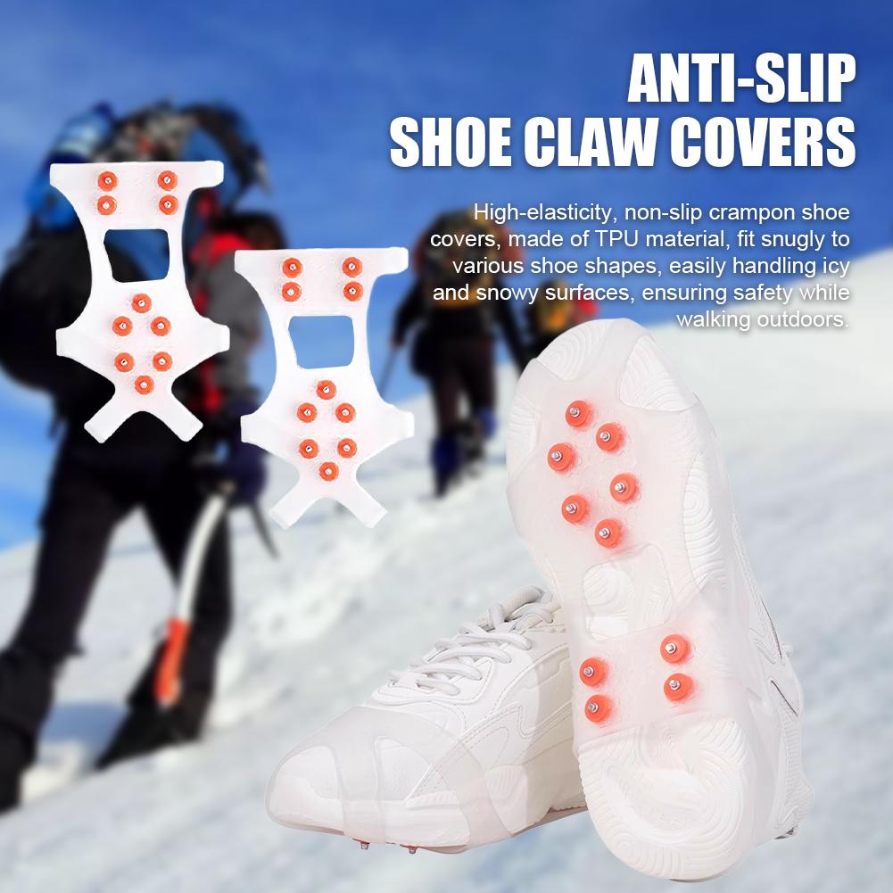 10 Teeth Ice Gripper Spike for Shoes Winter Outdoor Anti-Slip Hiking Mountain Climbing Ice Snow Crampons Anti-slip Shoe Covers