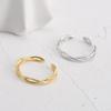 Versatile S925 Sterling Silver Gold-Plated Intertwined Korean Style Open Ring.