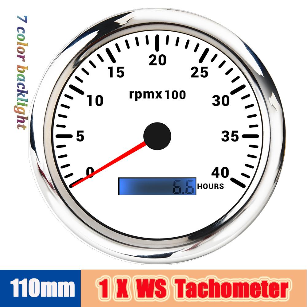 

0~4000 об/мин Измеритель Тахометр для автомобиля Тахометр для подвесного мотора с датчиком тахометра M16/M18 1/8NPT 7 цветов подсветки LED Цифровой спидометр