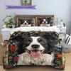 Border Collie Pattern Bedding Home Decoration Birthday Gift (1 * duvet cover + 2 * pillowcase, without core)