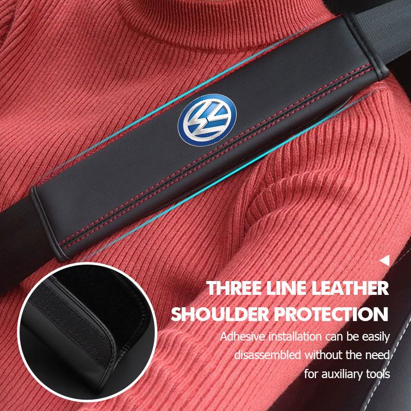 For Volkswagen VW Car Safety Belt Cover Adjustable Shoulder Strap Protector Pad Scirocco Jetta Beetle Golf 4 5 6 Passat Polo B5 JJ2