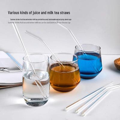 Heat-Resistant Transparent Glass Straw - Lipstick-Proof, Bubble Tea, Non-Disposable, Thick, Adult & Maternity Use