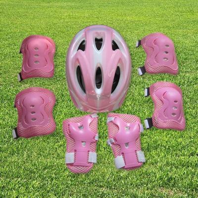 7Pcs/ Set Kids Safety Knee Pad Wear Resistant Sweat Absorption Accessory Cycling Helmet
