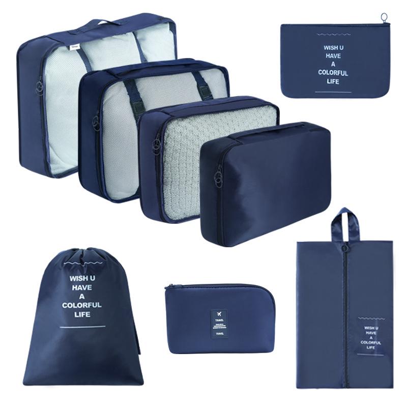 7-Piece Travel Storage Bag Set for Clothing and Luggage Organization