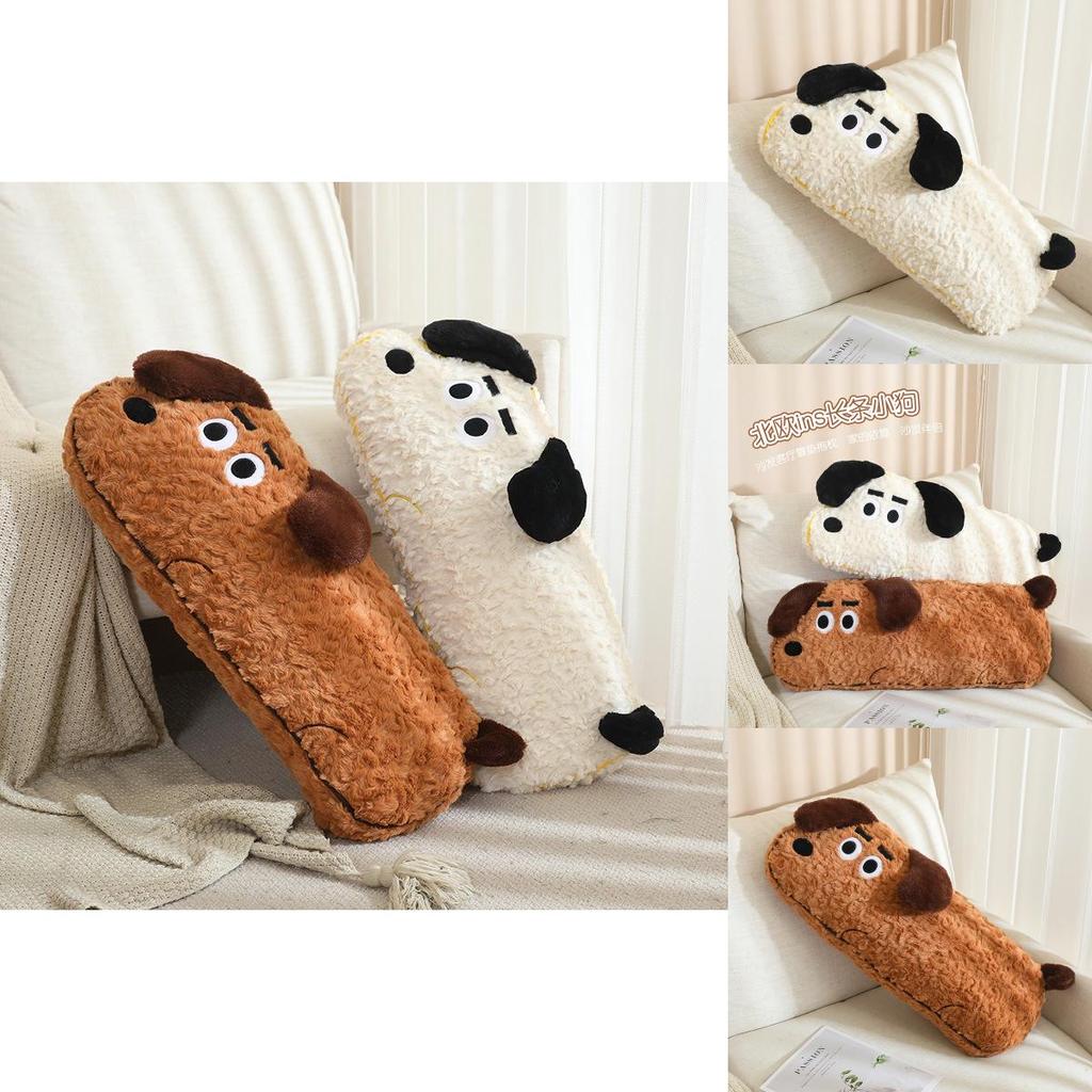 Adorable Nordic Style Long Dog Plush Pillow Soft And Cozy For Girls Sleeping