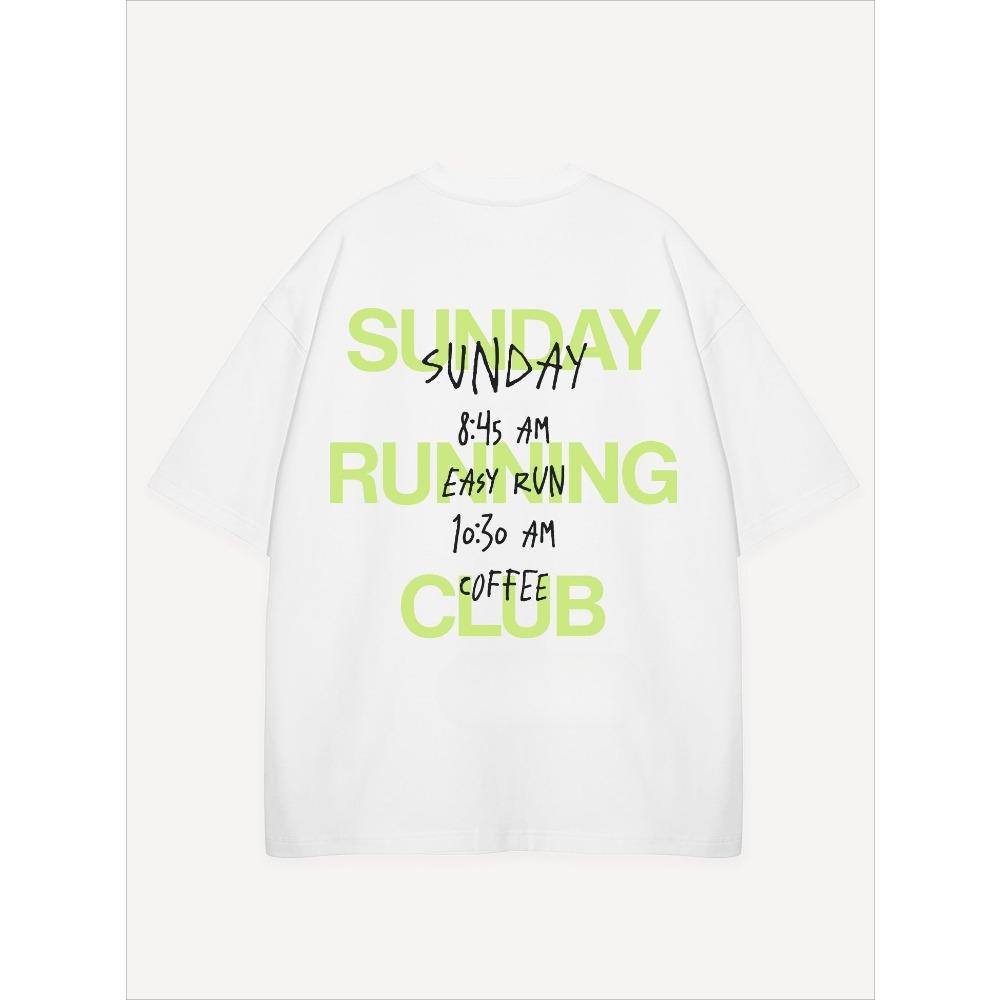 Sunday Running Club TShirt Unisex Easy Run Coffee Schedule Graphic Tee Streetwear Oversized Short Sleeve Casual Top 4XL