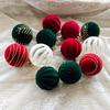 30-Piece 6cm Velvet Flocked Christmas Tree Ornament Set