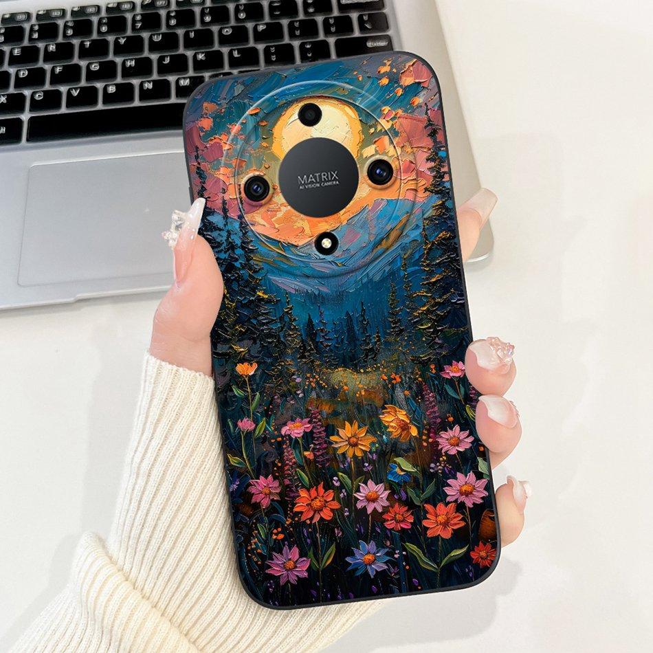 For Honor X9a 5G New Fashion Dusk Beach Painting Case For HonorX9a X 9A 5G RMO-NX1 Lens Protective Soft Silicone Phone Cases