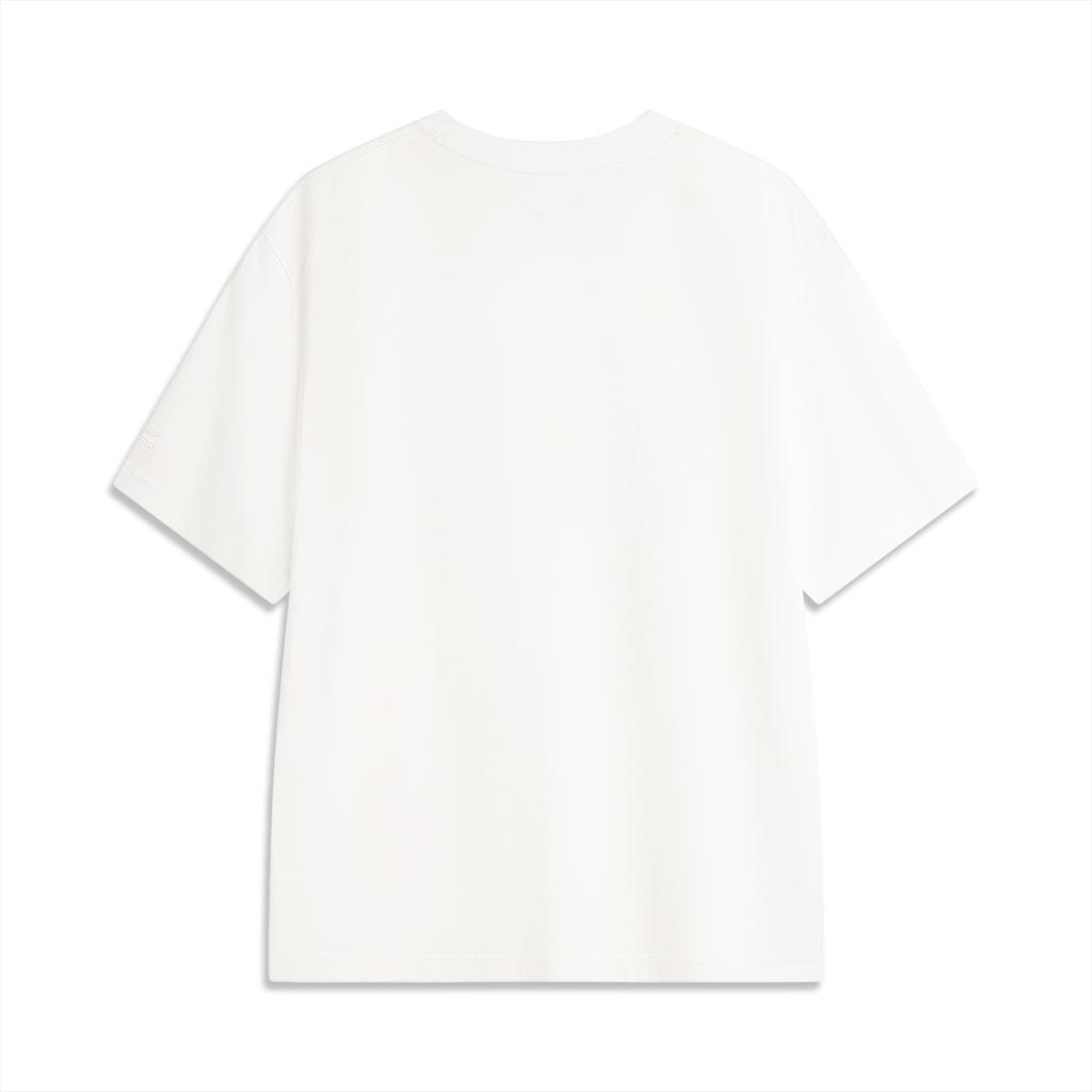 Futter Lässiges Sportliches Bedrucktes Baumwoll-Rundhals-T-Shirt Herren Tops Milchweiß AHSU535-1