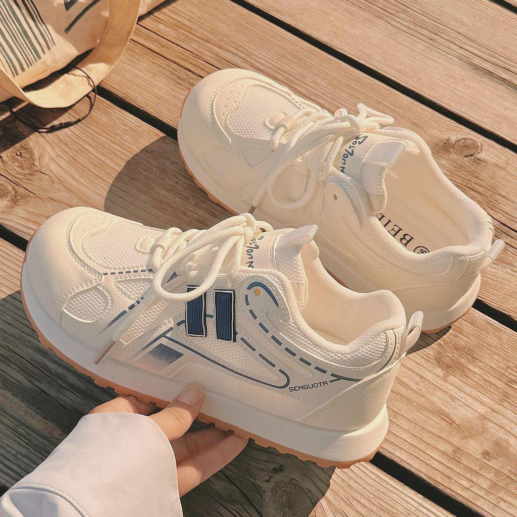 Dámské bílé letní síťované prodyšné ležérní boty - Belle BB2801