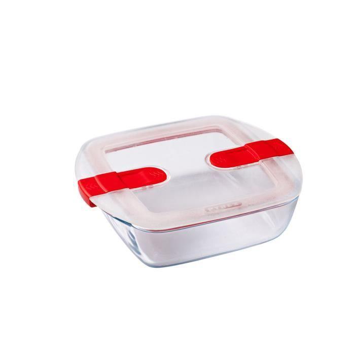 Boîte à lunch hermétique Pyrex Cook&amp;heat 1 L 20 x 17 x 6 cm Rouge verre (6 Unités)