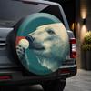 1pc, Vintage Illustration Polar Bear Eating a Snowball Print Car Tire Cover, Vehicle Tire Protection Decorative Practical Item, Beautiful and Durable,