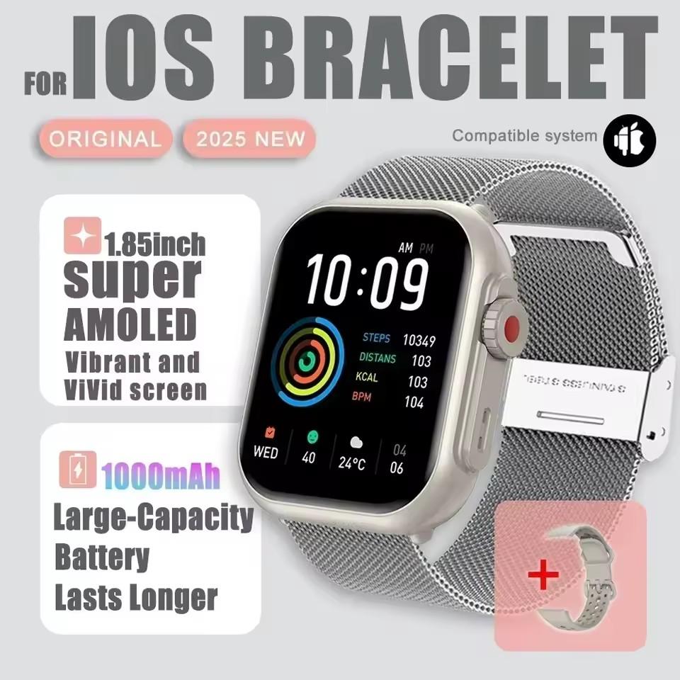 Neue Smartwatch 1000mAh Lange Akkulaufzeit Für Männer Frauen Fitness Sport Bluetooth Anruf Wasserdicht 1,85 Zoll Voll Touch Smartwatch