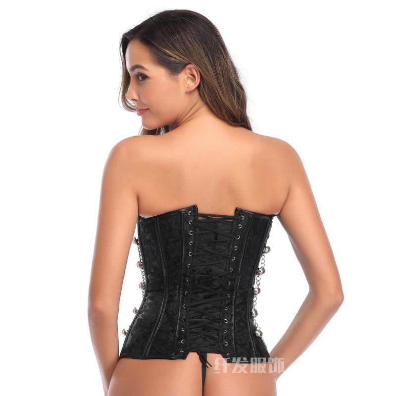 Corsé Gótico para Mujer con Huesos de Acero y Cordones Punk Cincha Cintura Bustier Chaleco