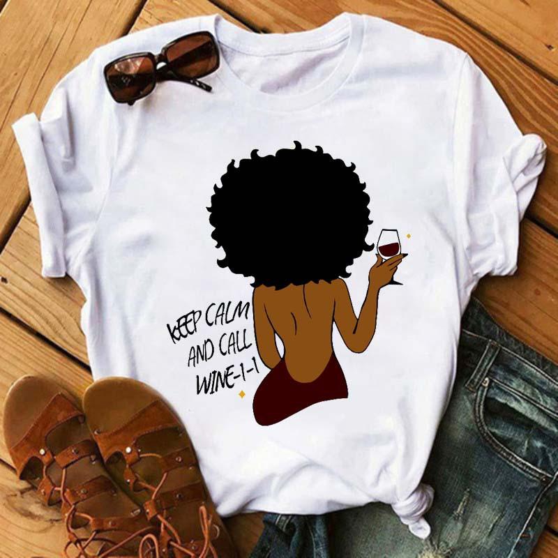 

Fashion Beautiful African Girls Graphics Women T-Shirts Summer Blouses Short Sleeves O-Neck Female Tops Goth Clothing S білий