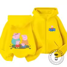Winter Trendy Casual Zipper Hoodie Cute Cartoon Print Street Style Kids Hooded Top Peppa Pig Children 3 14