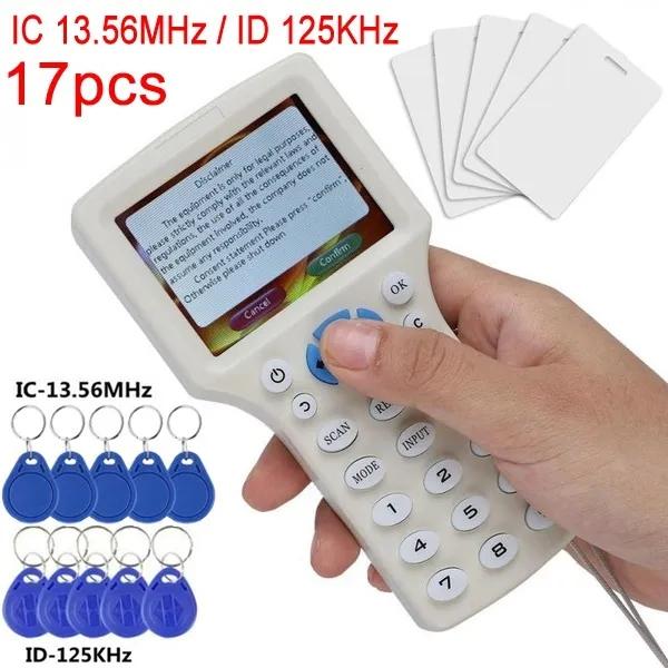 HD 3.2 Inch Full Color Screen Multi Frequency RFID Reader Writer Duplicator Copier Kit NFC ID IC Keyfobs Reader Writer HID Card Copier Set