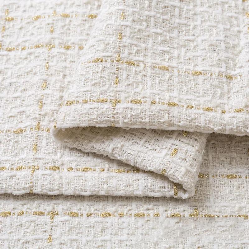 Thicken Tweed Fabric  for Vest Coat  Dress Clothing DIY Sewing Sequins Woolen Cloth Black White Red Blue By Half A Meter Winter
