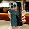 Healing Sense Cat Rain Plating Phone Case For Iphone 16 17 Pro Max Air 16E 14 15 Plus 12 13 Mini Anti-Fall Airabag Cover