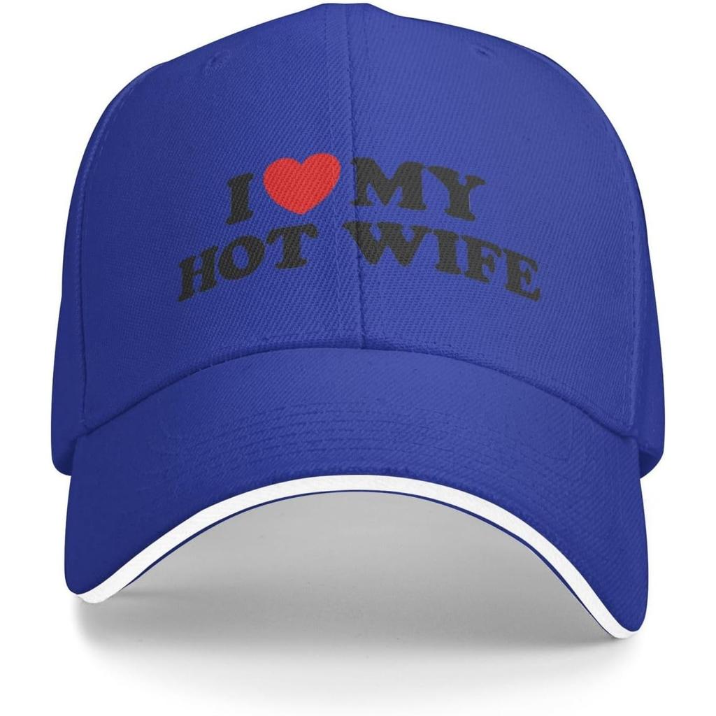 I Love My Hot Wife Graphic Baseball Cap Polyester Adjustable Casual Summer Beach Hat