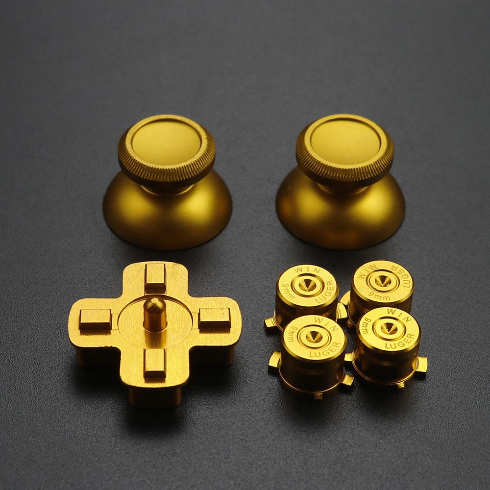 Metal Dpad ABXY Buttons for PS4 Controller Custom Replacement Aluminum Analog Stick Joystick for PS4 Game Accessories