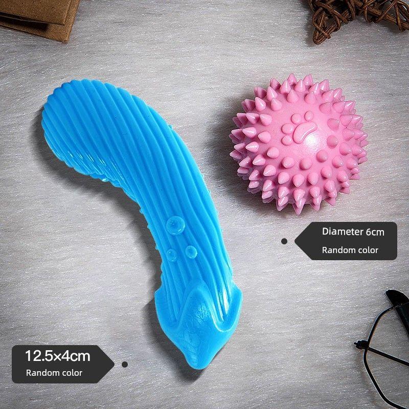 

Teeth Cleaning Corgi Teddy Self-Entertainment Relieving Stuffy Handy Gadget Dog [Two-piece set] Thorn ball + tpr eggplant