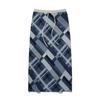 Kirsh Check Pattern Knit Long Skirt [Blue]