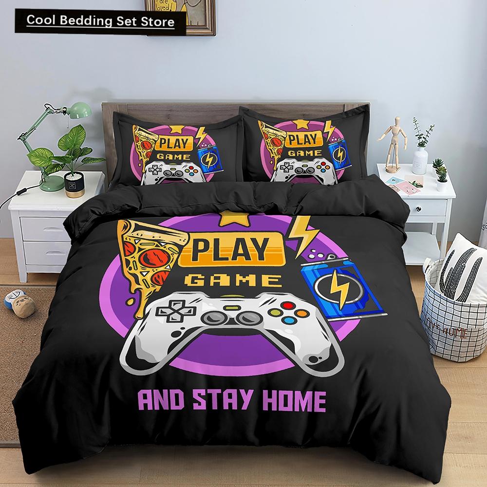 Game Bedding Set Soft Duvet Cover Set Comforter Bedding Quilt Cover with Pillowcase Kid Bedding Set 2/3pcs Polyester Quilt Cover