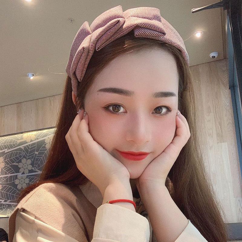 Lystrfac Mode Herbst Winter Stoff Karomuster Stirnband für Frauen Mädchen Rutschfestes Haarband Damen Haarreif Haarschmuck